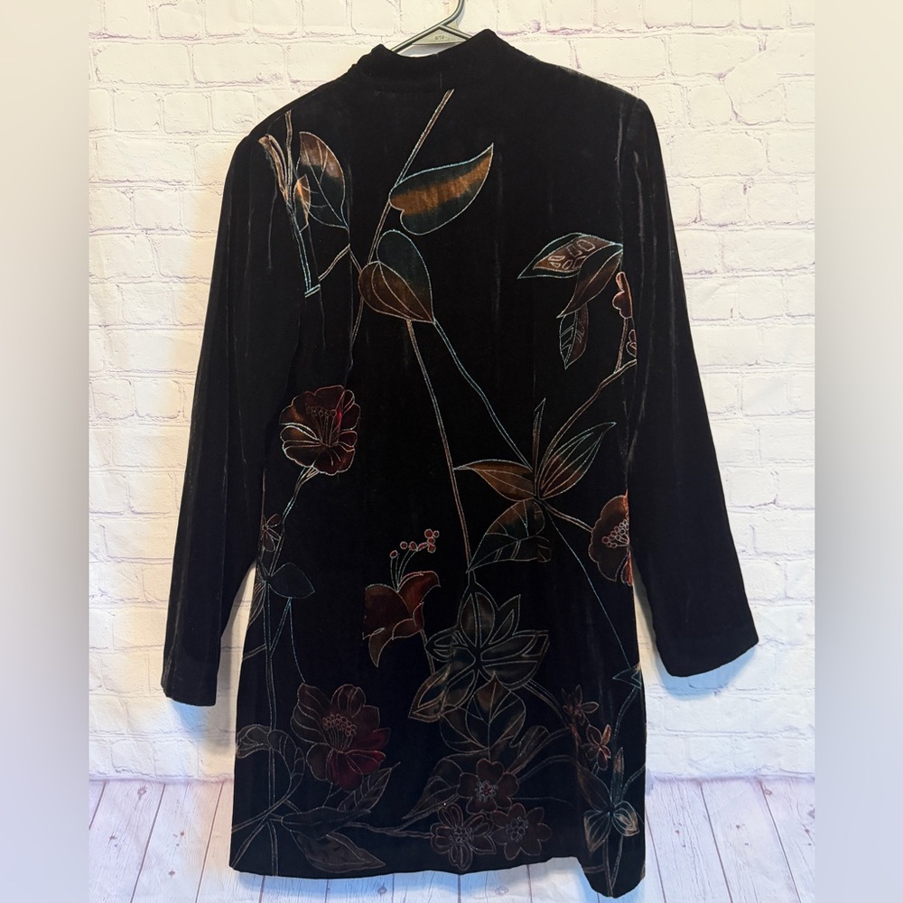 Coldwater Creek Black Velvet Floral Blazer - Picture 6 of 12